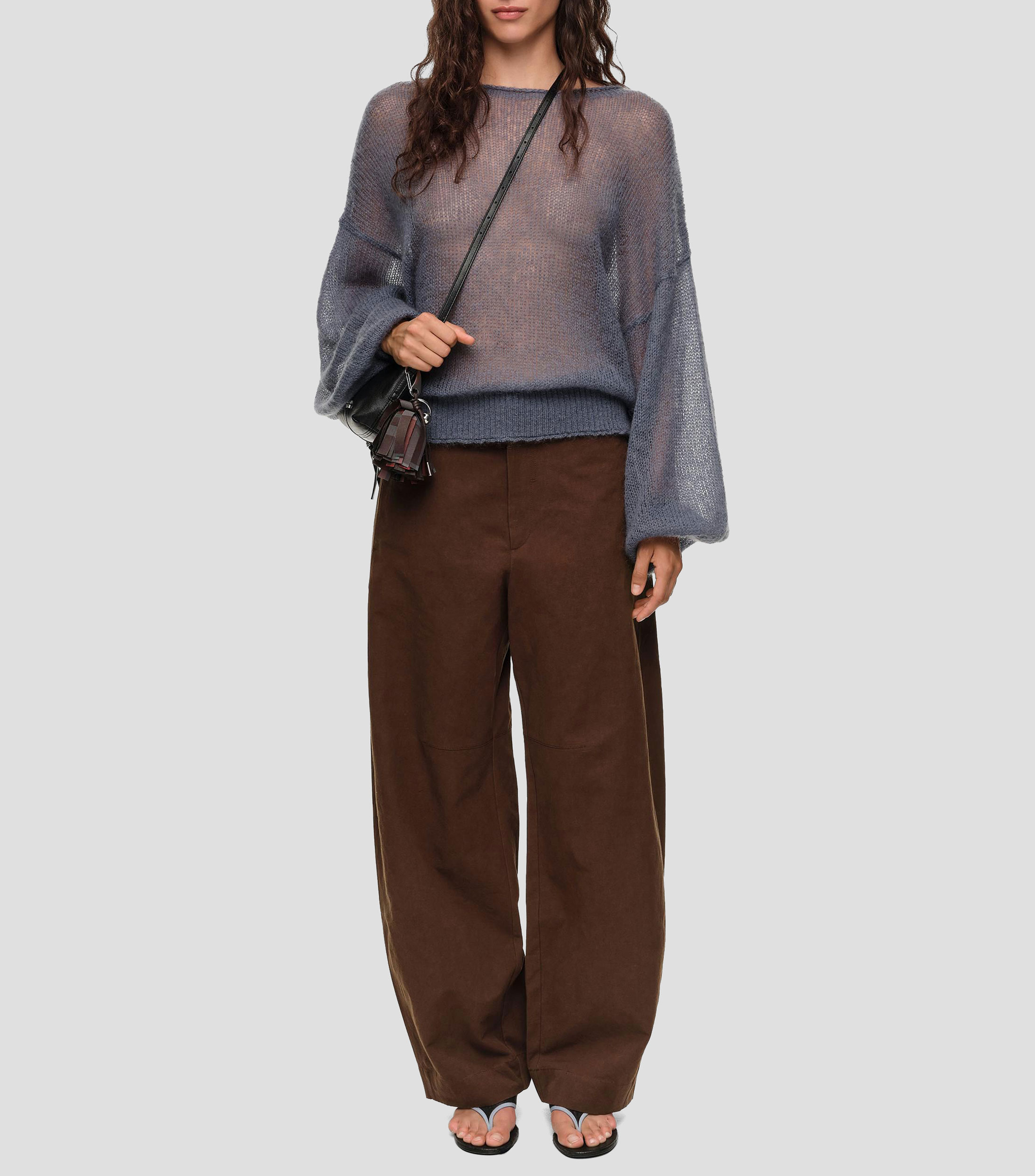 Pantalón barrel con cintura ajustable Mujer